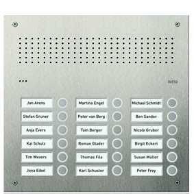 Ritto RGE1813225 Acero pur stainless steel door station audio, 18 WE, stainless steel