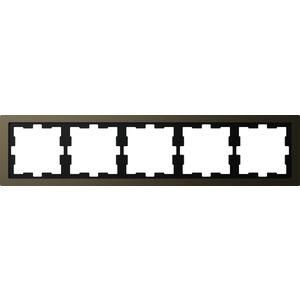 MERTEN MEG4050-6552 metal frame D-Life 5-way Mocca metallic