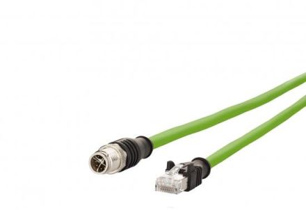 METZ CONNECT M12+RJ45 connector straight 8-pin 50.0m connection cable, 142M2X15500