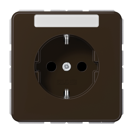 Jung CD1520BFKINABR SCHUKO socket, 16 A 250 V ~, with label field, integrated increased contact protection, SAFETY+, thermoplastic, CD series, brown