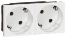 Legrand 077253 socket 3-way Schuko 45 degrees 6-mod. white Mosaic, (white)