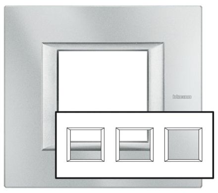 Bticino HA4802M3HHC AXOLUTE frame 3-way GREY ALU horizontal, (grey)