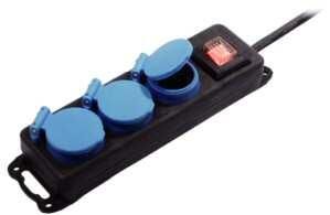 Bachmann 349.045 distribution socket SCHUKO 3xSchuko 1xswitch power 1.5m