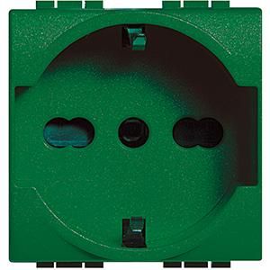 Bticino L4140X16V socket SCHUKO +Ital 19mm SK, (green)