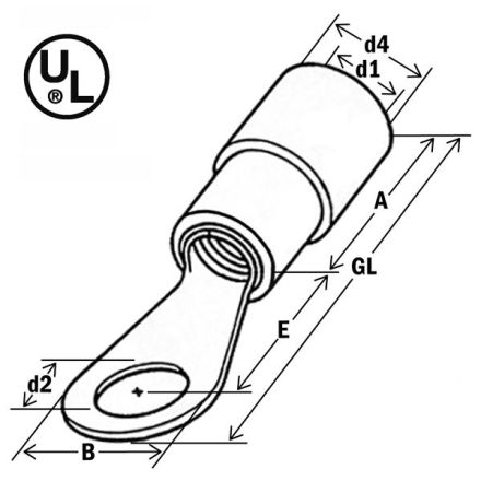 HAUPA 260262 ring cable lug M8 0.5-1qmm DIN insulated red