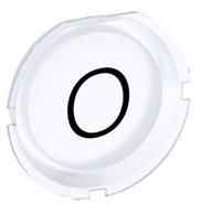 ABB Stotz-Kontakt KTC1-9004, symbol cap white: O for flat button for illuminated push button, 1SFA616901R9004