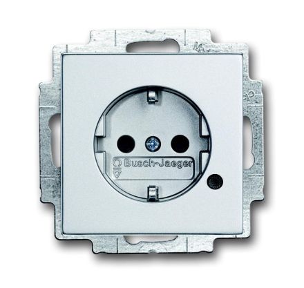 Busch-Jaeger 20 EUCBL-83 SCHUKO® socket insert, with LED control light aluminum silver