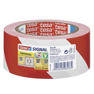 TESA 58134-00-00 Marking tape red/white Universal, Signal