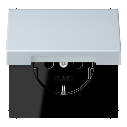 Jung LC1520BFKIKL209 SCHUKO socket, 16 A 250 V ~, integrated increased contact protection, SAFETY+, hinged lid, thermoplastic painted, LS series, outremer pale ( LC32023 )