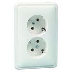Hochköpper 00490521 H 80.6512 WI W 2-way white socket SCHUKO