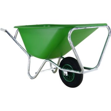 FORT FO20500 large trough 165l 1 wheel HDPE trough galvanized.