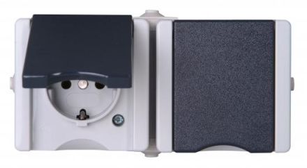 Kopp 950655000 AP-wet room 2f. 16A 250V pAQA hg/dg SCHUKO socket