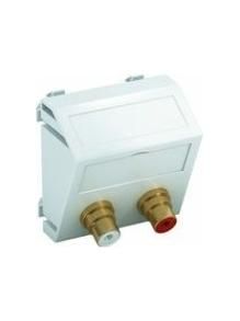 OBO Bettermann MTS-2R F SWGR1 2x coupling Bu-Bu 45x45mm multimedia carrier audio-cinch, 6105081