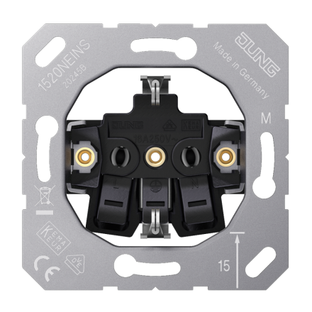 Jung 1520NEINS SCHUKO® socket insert, 16 A 250 V ~, without claws