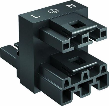 OBO Bettermann 6108970 3-pole 1E-2A WINSTA 51x30x33 PA black distribution block
