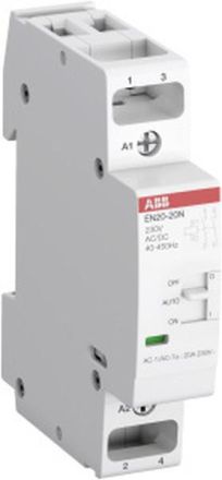ABB Stotz-Kontakt EN20-20N-06, installation contactor 20 A, 2NO/0NC, 230 V AC/DC with manual operation, 1SBE122111R0620