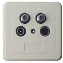 Triax GAD-274 end socket 4-hole, incl. cover + frame