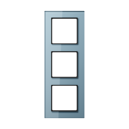 Jung AC583GLBLGR glass frame 3-way, vertical and horizontal mounting, glass, A CREATION, blue-grey