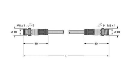 Turck 6932995 PSGS4M-PSGS4M-4414-4M connection cable