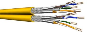 Draka Comteq UC1500 SS22 Cat7A S/FTP 2x4P LSHF-FR data cable UC1500 Cat7a yellow Cca