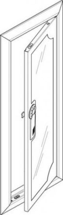 ABN for flush-mounted flat distributor 1x4 row ESPRO cover frame with viewing door (GBRU14TS)
