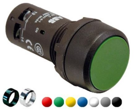 ABB Stotz contact CP2-10U-01 latching, flat grey 1OE push button, 1SFA619101R1047