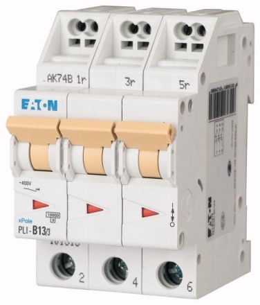 Eaton PLI-B13/3 circuit breaker, 13A, 3p, B-Char , 101313