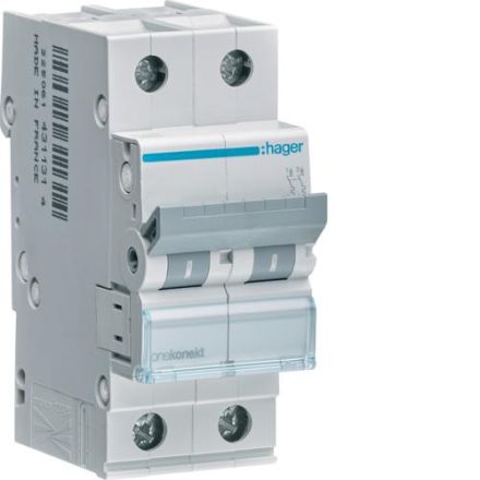 Hager MCN250 circuit breaker 2-pole C50A 6kA 2M