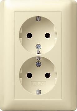 Gira 078001 Double SCHUKO Standard 55 Cream White