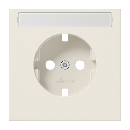 Jung LS1520NAPL central plate for SCHUKO® sockets with label field, Duroplast, LS series, white