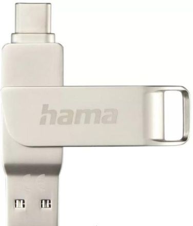 Hama 00182491 128GB USB-C/USB-A 100MB/s silver USB stick C-Rotate