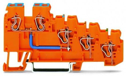 Wago 270-574 4-wire orange initiator feed terminal