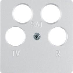 Berker 14841404 central plate for antenna socket 4-hole aluminum, matt central plate system