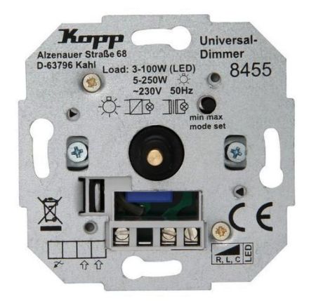 Kopp 845500181 RLC 100W aluminum universal dimmer