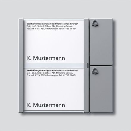 Siedle TM 612-2 SM button module in silver metallic
