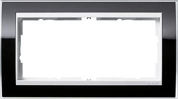 Gira 1002733 cover frame 2f without MS for pure white Gira Event Clear Black