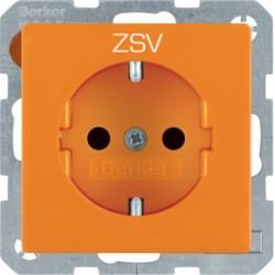 Berker 47236007 SCHUKO socket with EHBS Qx orange velvet