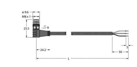 Turck 6625569 PSW3M-5/TXL actuator and sensor cable