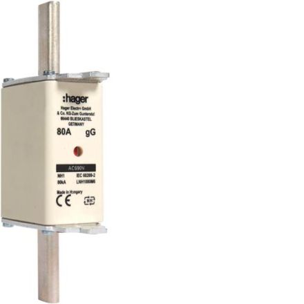 Hager LNH1080M6 NH fuse link NH1 gG 690V 80A K-detector