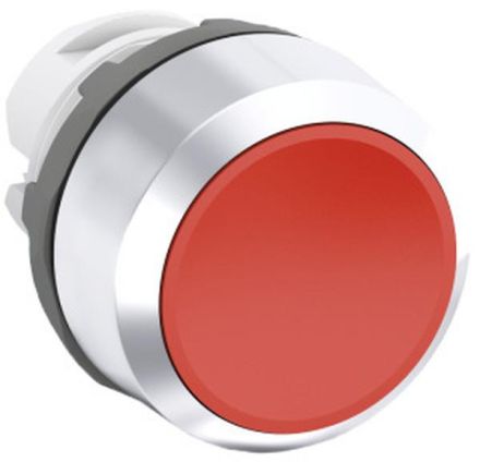 ABB Stotz-Kontakt MP1-20R, push button actuator red, flat momentary, front ring plastic chrome-plated, 1SFA611100R2001