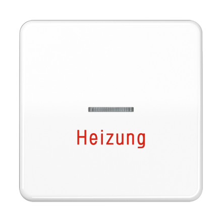 Jung CD590HWW rocker switch 1-way with light guide, heating, Duroplast, CD series, alpine white