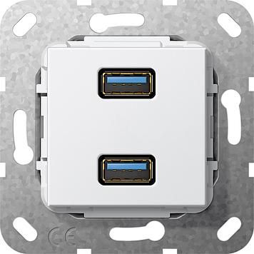 Gira 568503 USB 3.0 A 2f cable breakout insert pure white