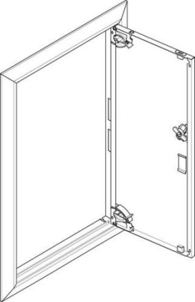 ABN for flush-mounted flat distributor 1x5 row ESPRO cover frame with solid door (GBRU15T)