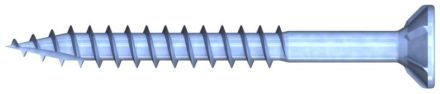 Reisser X09251S121-0450804-1 R2 plus-X chipboard screws, Flaseko, TX25, partial thread, ETA, 4.5 x 80, steel, galvanized, blue, 1x sliding, pack of 200, cutting notch