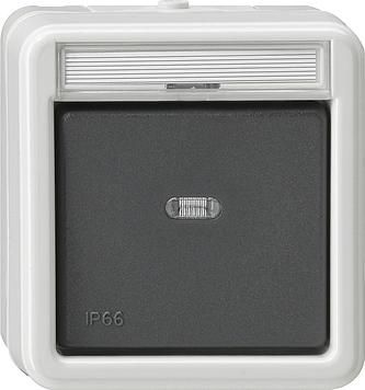 Gira 010731 rocker switch cross WD surface-mounted grey