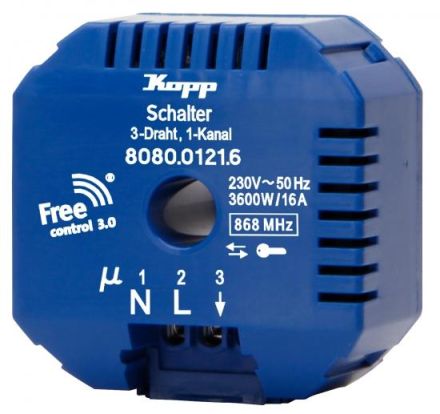 Kopp 808001216 Free Control 1-channel/3-wire radio receiver