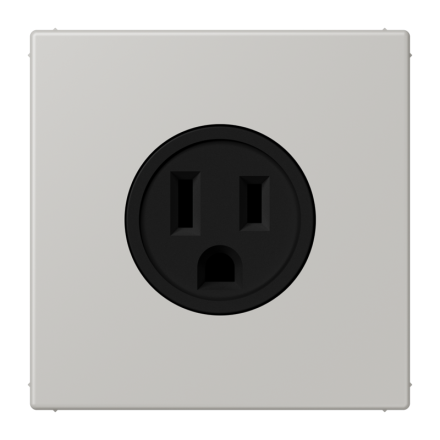 Jung LC521-15205 socket, US standard NEMA, 15 A 125 V ~, screw terminals, without claws, thermoplastic painted, LS series, gris clair 31 ( LC32013 )