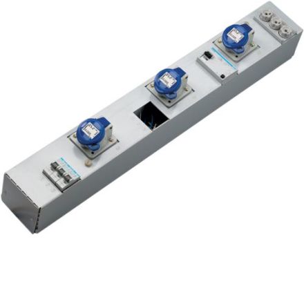 Hager ZAH016L power strip 3xCEE 16A top hat rail 160x100x710