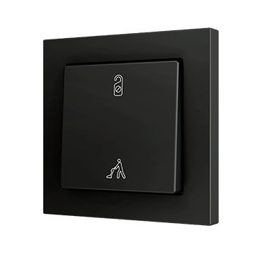 ZENNIO ZS551PB2AC Single button soft ZS55 | for 2 binary inputs, custom design | black