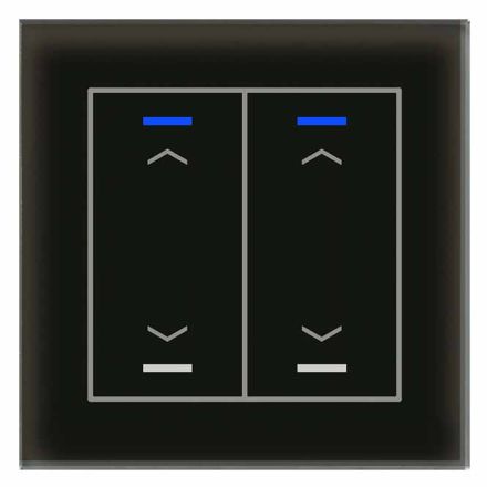 MDT BE-GTL20S.A1S KNX glass button II Light | 2-way, arrows | glass black/black
